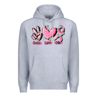 Heather Grey peace love cure breast cancer Premium Hoodie - CowGirlArtShop