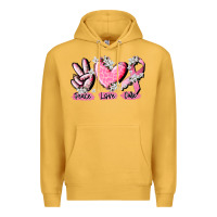 Mustard peace love cure breast cancer Premium Hoodie - CowGirlArtShop