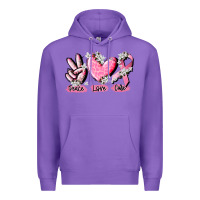 Purple peace love cure breast cancer Premium Hoodie - CowGirlArtShop