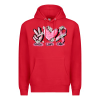 Red peace love cure breast cancer Premium Hoodie - CowGirlArtShop