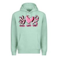 Seafoam peace love cure breast cancer Premium Hoodie - CowGirlArtShop