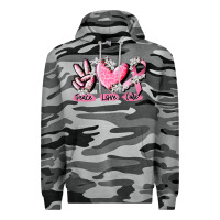 Slate Camo peace love cure breast cancer Premium Hoodie - CowGirlArtShop
