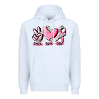 White peace love cure breast cancer Premium Hoodie - CowGirlArtShop