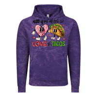 Cloud Purple all you need is love and tacos Vintage Hoodie - MaliasSmallBusiness