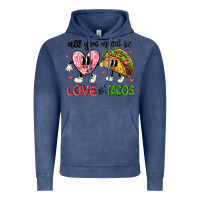 Vintage Denim all you need is love and tacos Vintage Hoodie - MaliasSmallBusiness