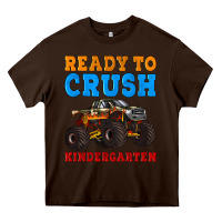 Chocolate Brown ready to crush kindergarten Heavy Core Tee - Artiststas