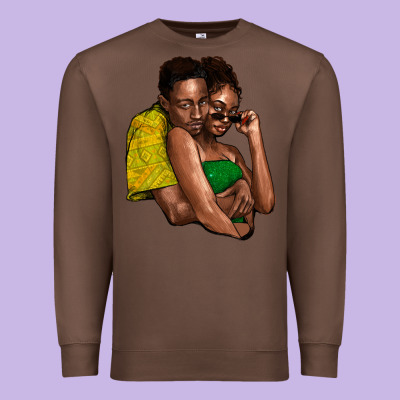 Black Couple Premium Sweatshirt Designed By Howdyjamesfarm