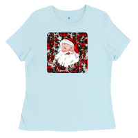 Baby Blue santa christmas coaster Ladies Tee - JahusDesignShop