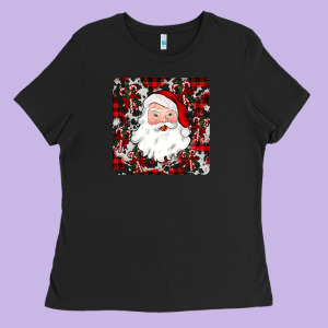 Santa Christmas Coaster Ladies Tee Designed By Jahusdesignshop
