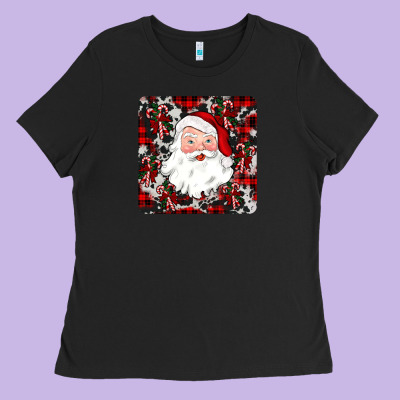 Santa Christmas Coaster Ladies Tee Designed By Jahusdesignshop