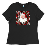 Black santa christmas coaster Ladies Tee - JahusDesignShop