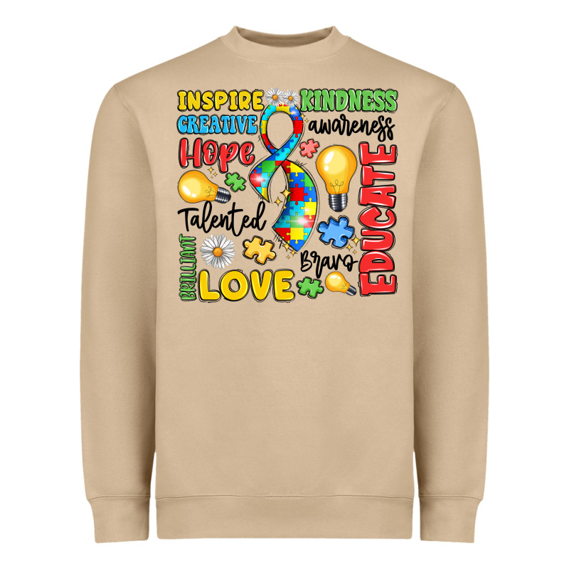 Name Puzzle Ribbon Of Inspiration Heavyweight Sweatshirt by LillyAllenDesigns | Teevron