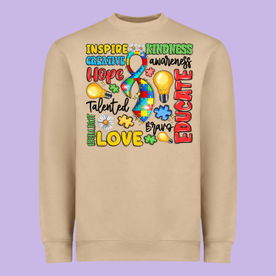 Name Puzzle Ribbon Of Inspiration Heavyweight Sweatshirt Designed By Lillyallendesigns