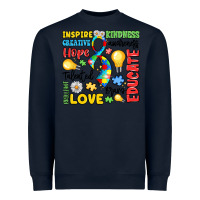 Navy name puzzle ribbon of inspiration Heavyweight Sweatshirt - LillyAllenDesigns