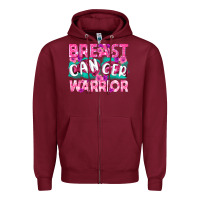 Burgundy Breast Cancer Warrior Zipper Hoodie - texasbilliewilder