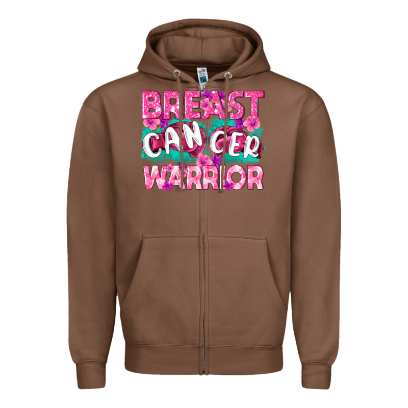 Breast Cancer Warrior Zipper Hoodie by texasbilliewilder | Teevron