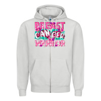 Dove Grey Breast Cancer Warrior Zipper Hoodie - texasbilliewilder
