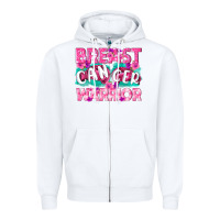 White Breast Cancer Warrior Zipper Hoodie - texasbilliewilder