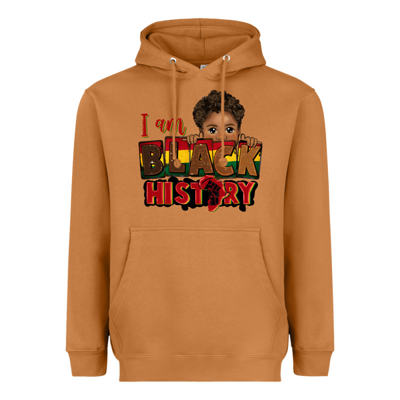 I Am Black History Black Boy Peekaboo Juneteenth Heavyweight Hoodie by CowGirlArtShop | Teevron