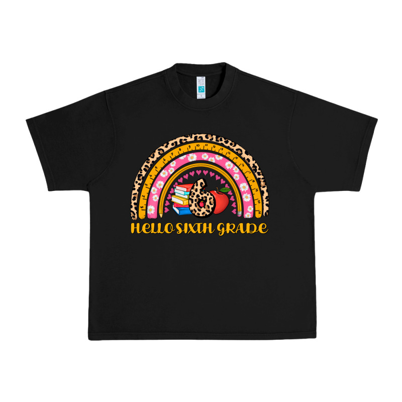 Back To School Rainbow Hello Sixth Grade Urban Heavy Tee by AdoDesignShop | Teevron