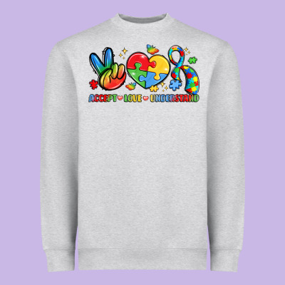 Accept Love Understand Heavyweight Sweatshirt Designed By Lillyallendesigns