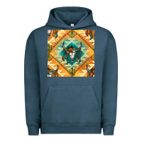 Pigment Midnight Navy native american aztec seamless pattern Urban Hoodie - BundleAndBundleShop