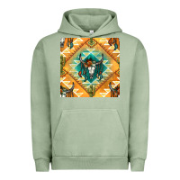 Pigment Oil Green native american aztec seamless pattern Urban Hoodie - BundleAndBundleShop
