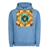 Pigment Pebble Blue native american aztec seamless pattern Urban Hoodie - BundleAndBundleShop