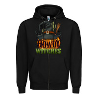 Black Howdy witches Zipper Hoodie - NancyCooperArtShop