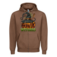 Chestnut Howdy witches Zipper Hoodie - NancyCooperArtShop