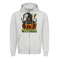 Dove Grey Howdy witches Zipper Hoodie - NancyCooperArtShop