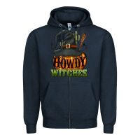 Navy Howdy witches Zipper Hoodie - NancyCooperArtShop