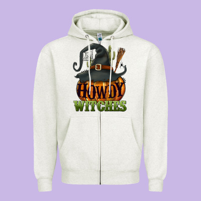 Howdy Witches Zipper Hoodie Designed By Nancycooperartshop