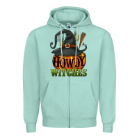 Seafoam Howdy witches Zipper Hoodie - NancyCooperArtShop