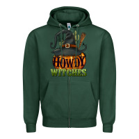 Sports Green Howdy witches Zipper Hoodie - NancyCooperArtShop