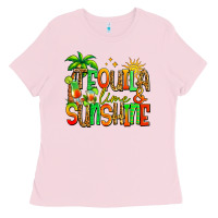 Bubblegum Pink tequila lime and sunshine summer Ladies Tee - Jasminsmagicworld