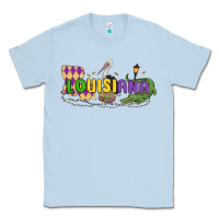 Dusty Blue louisiana mardi gras Classic Tee - MaliasSmallBusiness