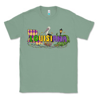 Sage louisiana mardi gras Classic Tee - MaliasSmallBusiness