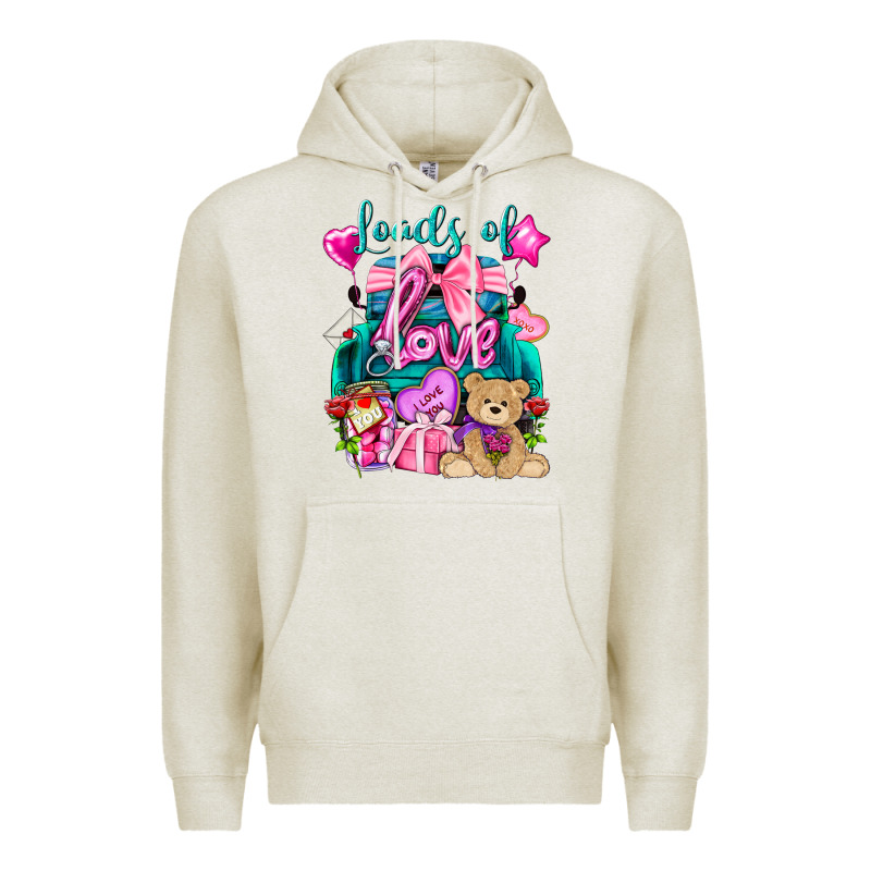 Loads Of Love Truck Valentine's Day Premium Hoodie by HowdyJamesFarm | Teevron