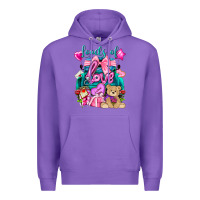 Purple Loads of love truck Valentine's Day Premium Hoodie - HowdyJamesFarm