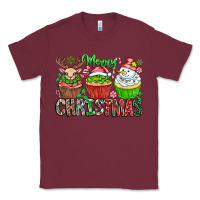 Burgundy Merry Christmas Classic Tee - CowhideDigitalArt