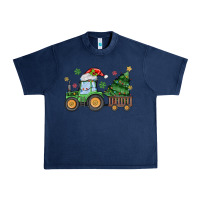 Navy christmas tractor Urban Heavy Tee - MaliasSmallBusiness
