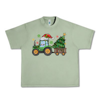 Oil Green christmas tractor Urban Heavy Tee - MaliasSmallBusiness