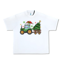 White christmas tractor Urban Heavy Tee - MaliasSmallBusiness