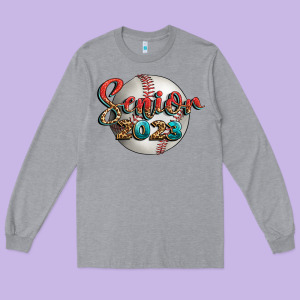Baseball Senior 2023 Long Sleeve Tee Designed By Bundleandbundleshop