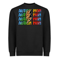 Black autism mom lightning bolt Heavyweight Sweatshirt - LillyAllenDesigns