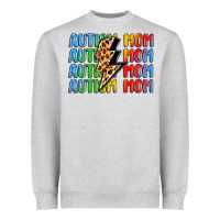 Heather Grey autism mom lightning bolt Heavyweight Sweatshirt - LillyAllenDesigns