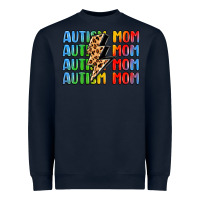 Navy autism mom lightning bolt Heavyweight Sweatshirt - LillyAllenDesigns