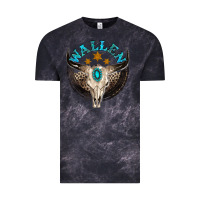 Cloud Black wallen with bull skull Vintage Tee - NancyCooperArtShop