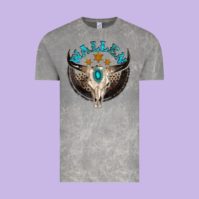 Wallen With Bull Skull Vintage Tee Designed By Nancycooperartshop